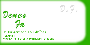 denes fa business card